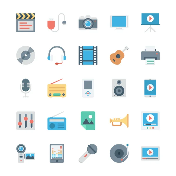 Muziek en Multimedia Vector Icons 1 — Stockvector