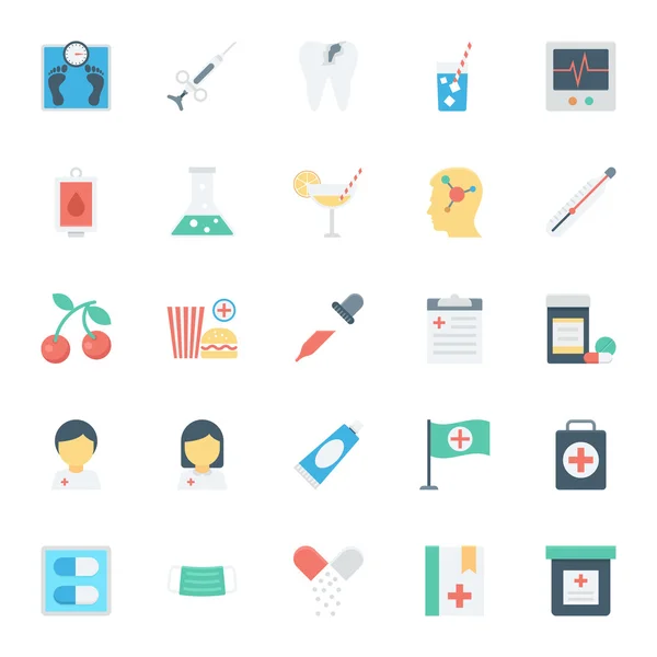 Medisch en gezondheid gekleurde Vector Icons — Stockvector