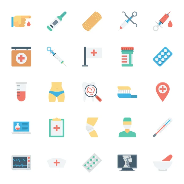 Medisch en gezondheid gekleurde Vector Icons — Stockvector