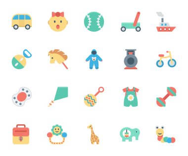 Bebek ve çocukların renkli vektör simgeler 5