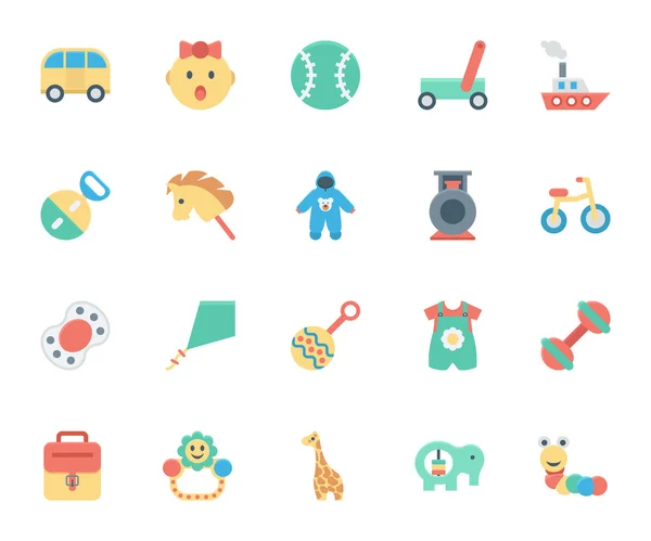 Icone vettoriali colorate per bambini e bambini 5 — Vettoriale Stock