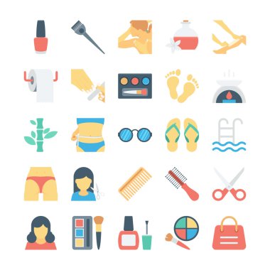 Güzellik ve Spa vektör simgeler 3 renkte