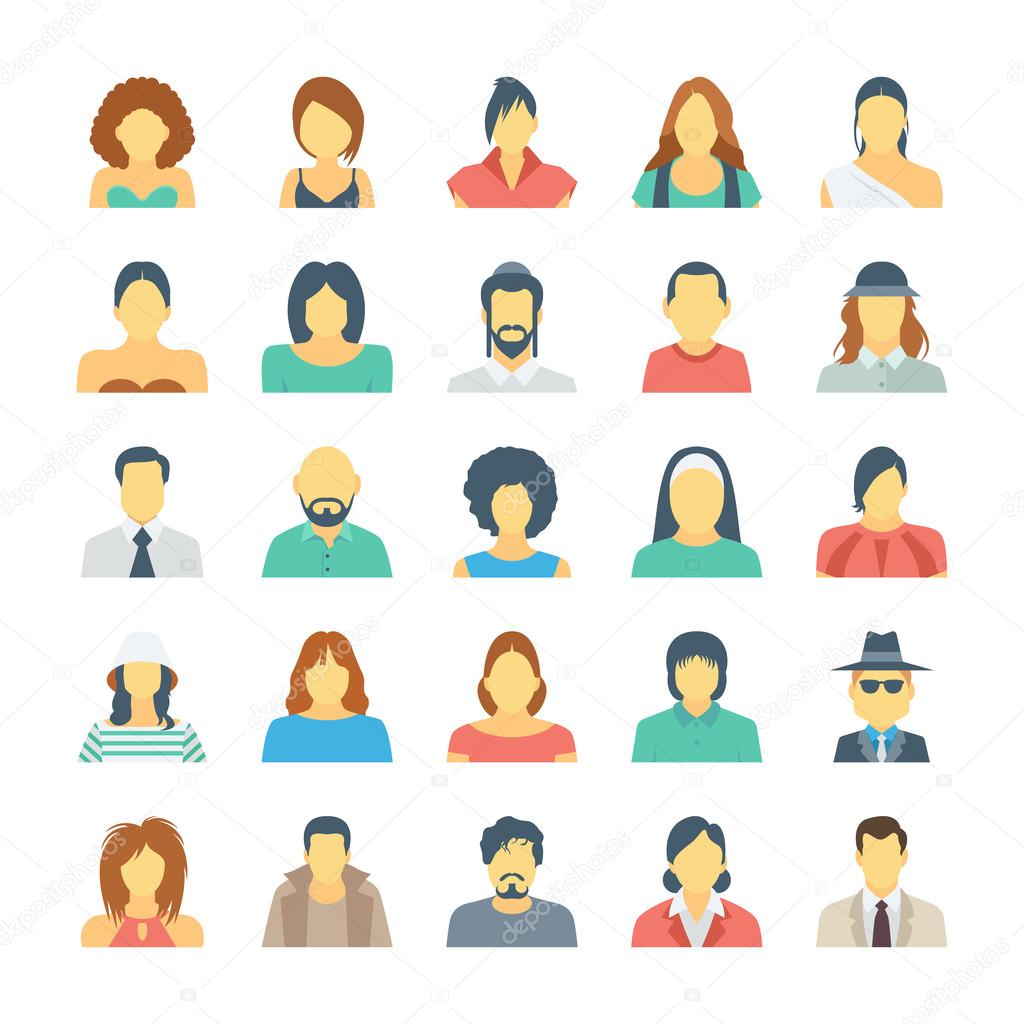 People Avatars Colored Vector Icons 4