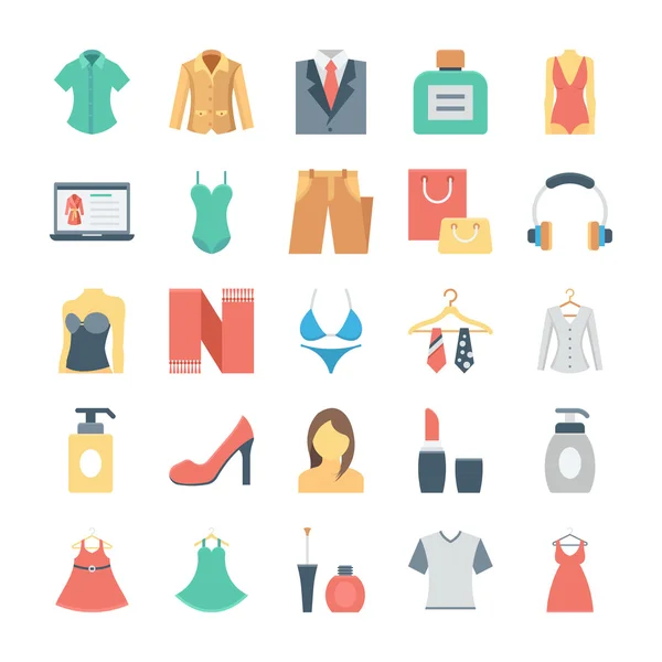 Fashion and Clothes Vector Icons 5 - Stok Vektor