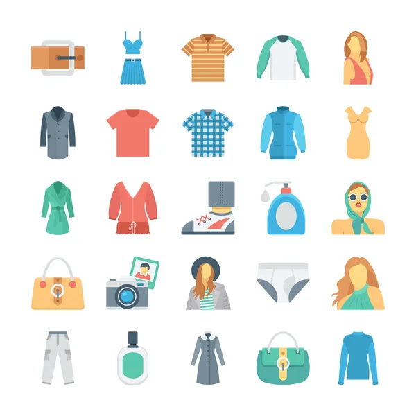 Moda y ropa Vector iconos 6 — Archivo Imágenes Vectoriales