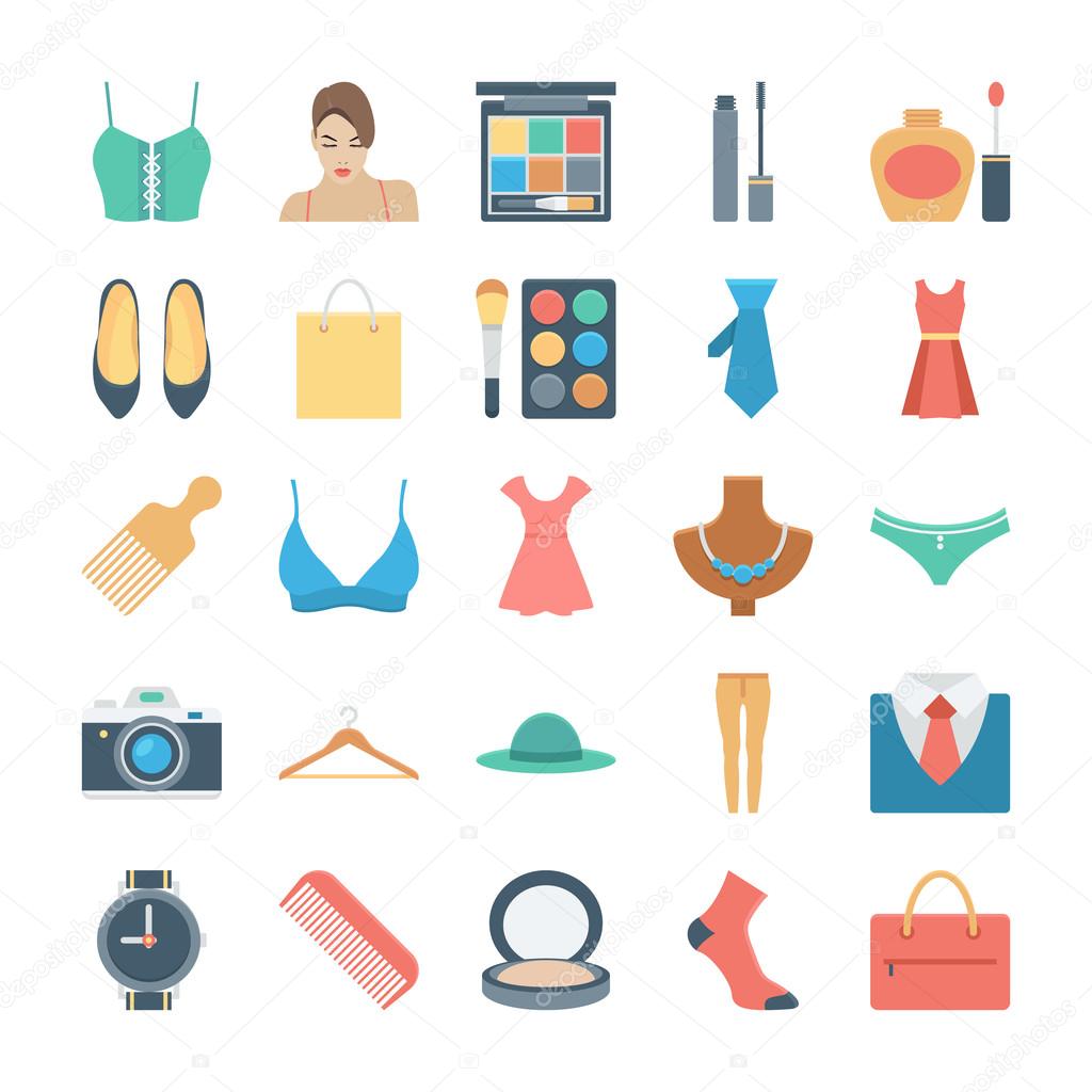 Fashion and Clothes Vector Icons 1