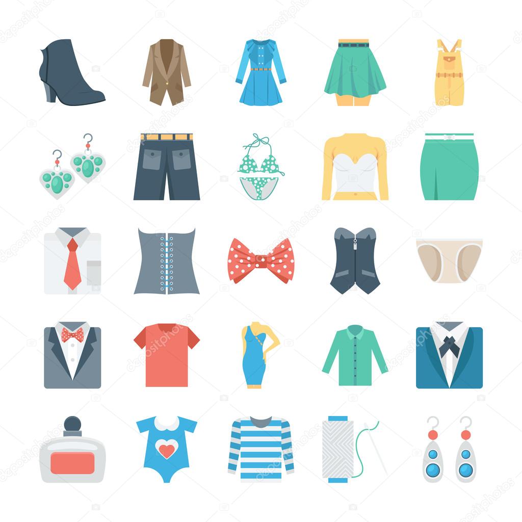 Fashion and Clothes Vector Icons 7