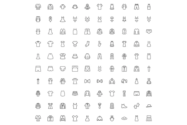 Men and Women Clothes Icons Pack — Stock Vector