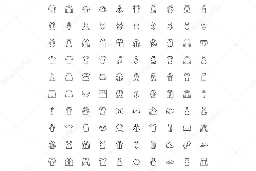 Men and Women Clothes Icons Pack