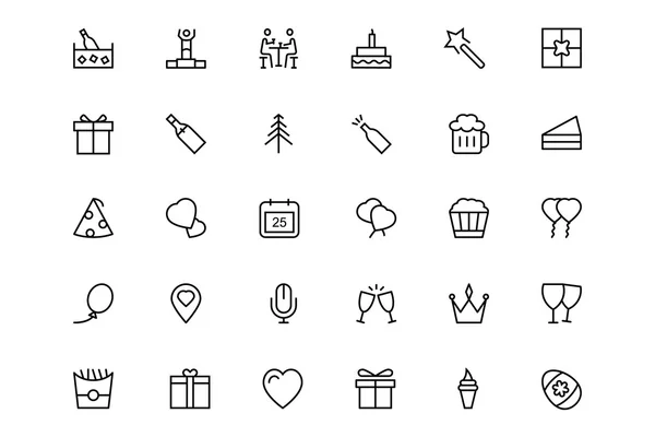 Iconos de línea de celebración 2 — Vector de stock