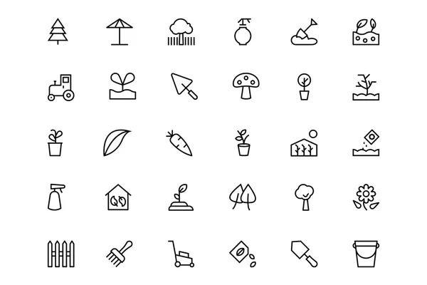 Gardening Line Icons 3 — Stock Photo, Image