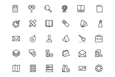 Stationery Line Icons 3 clipart