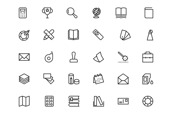 Stationery Line Icons 3 — Stock Vector