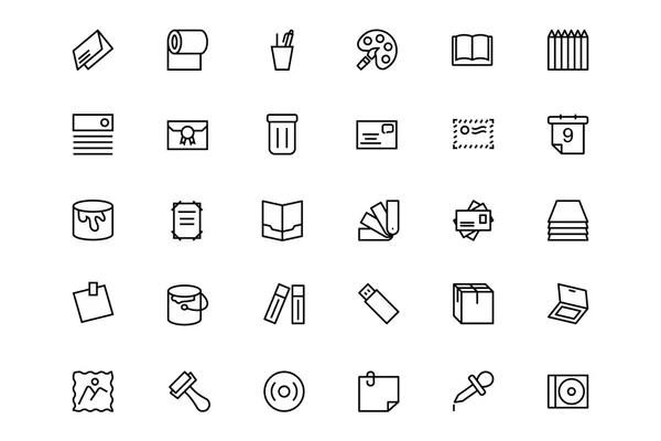 Stationery Line Icons 4 — Stock Vector