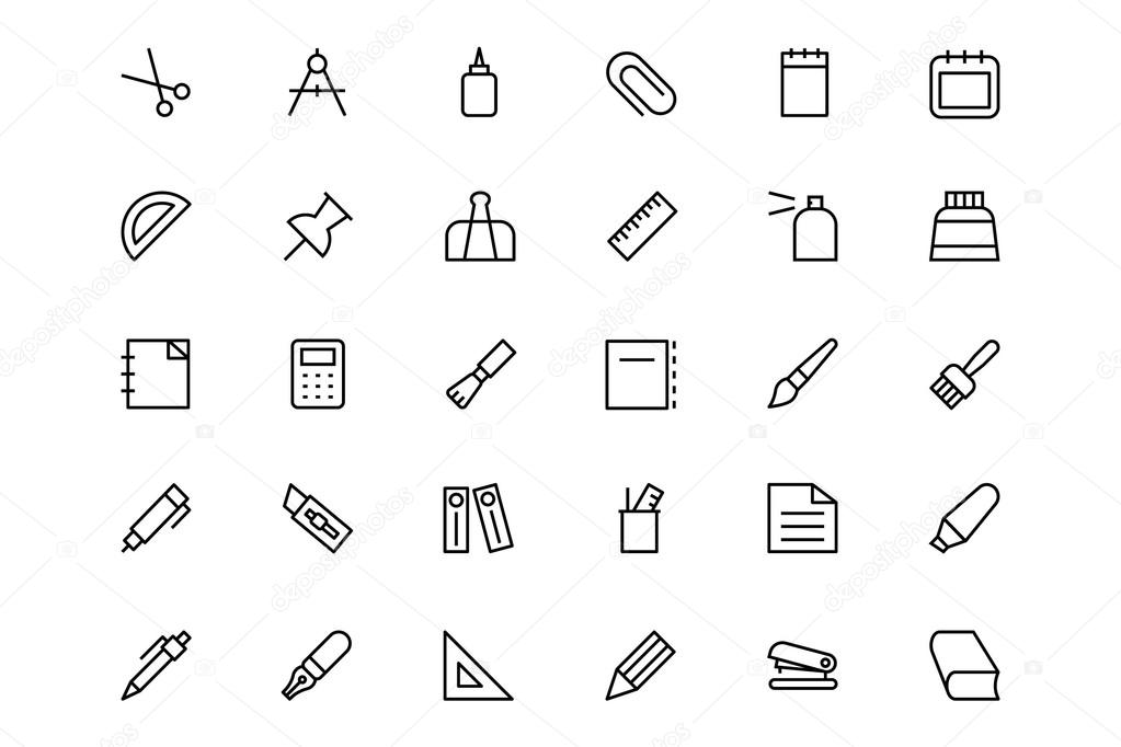 Stationery Line Icons 1