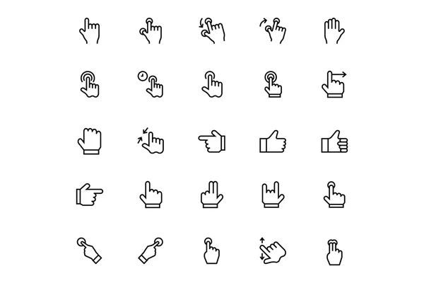 Icone della linea gestuale della mano 2 — Foto Stock