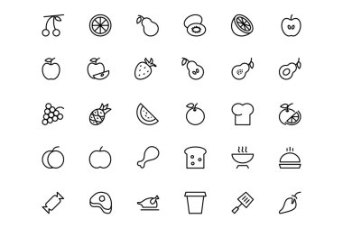 Yiyecek ve içecek satır simgeler 11