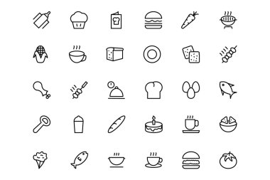 Yiyecek ve içecek satır simgeler 12