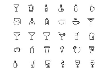 Yiyecek ve içecek satır simgeler 17