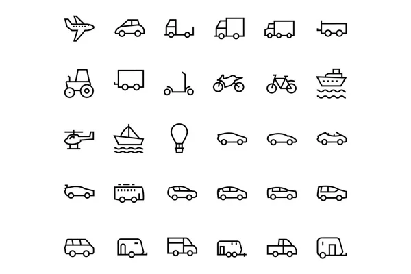 Vehicles Line Vector Icons 1 — Stock Photo, Image