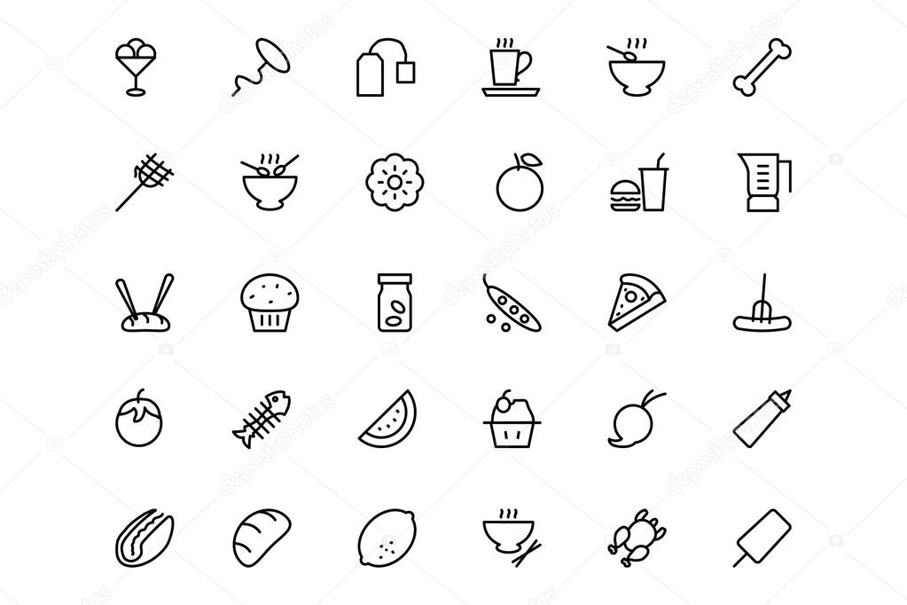 Food and drinks Line Icons 14