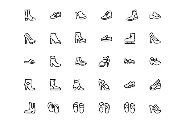 Schuhe Linie Vektor Symbole 2 — Stockfoto