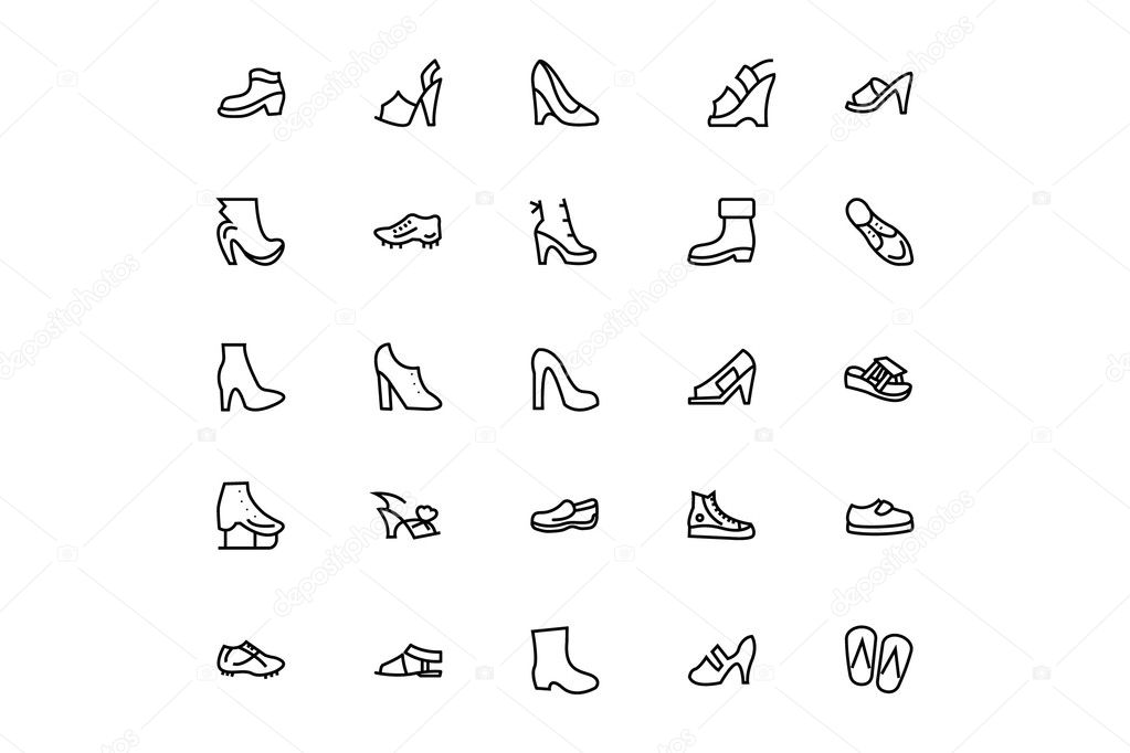 Shoes Line Vector Icons 4