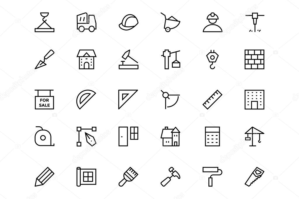 Construction Line Vector Icons 1