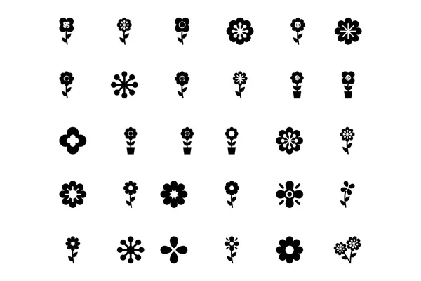 Blommor eller blommig Vector ikoner 3 — Stockfoto