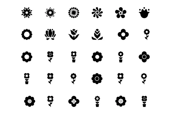 Flowers or Floral Vector Icons 2 — Stock Photo, Image