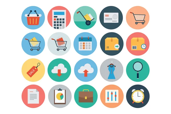 Iconos planos de vectores de compras y comercio 1 — Foto de Stock