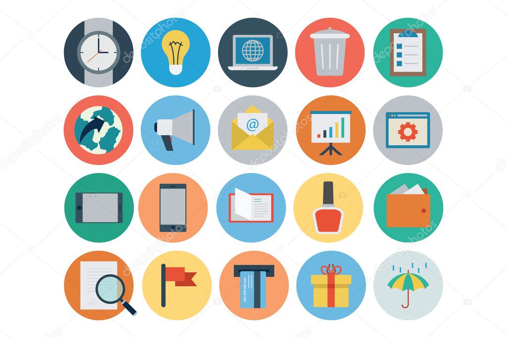 Flat Shopping and Commerce Vector Icons 2