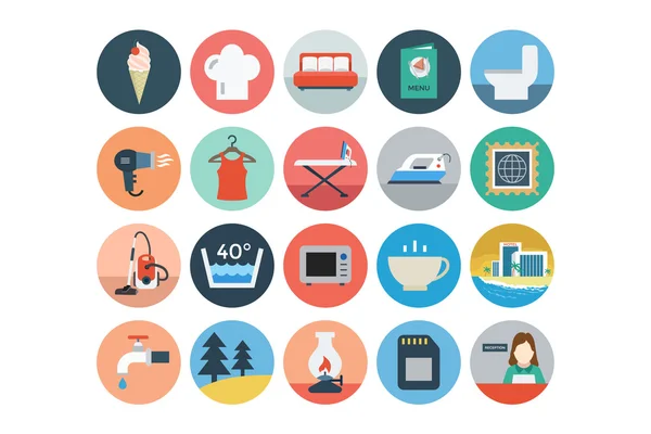 Flat Hotel and Restaurant Vector Icons 4 — Stock Photo, Image