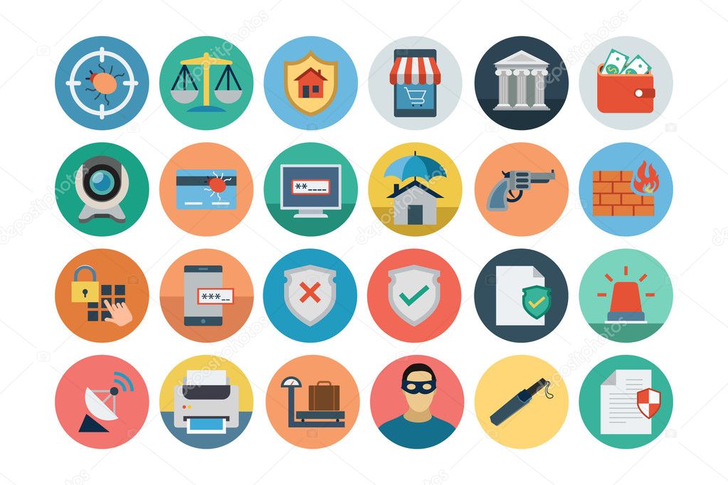 Flat Security Vector Icons 2