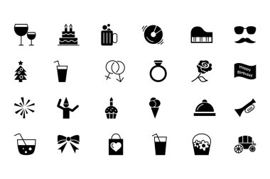 Parti ve kutlama vektör simgeler 3