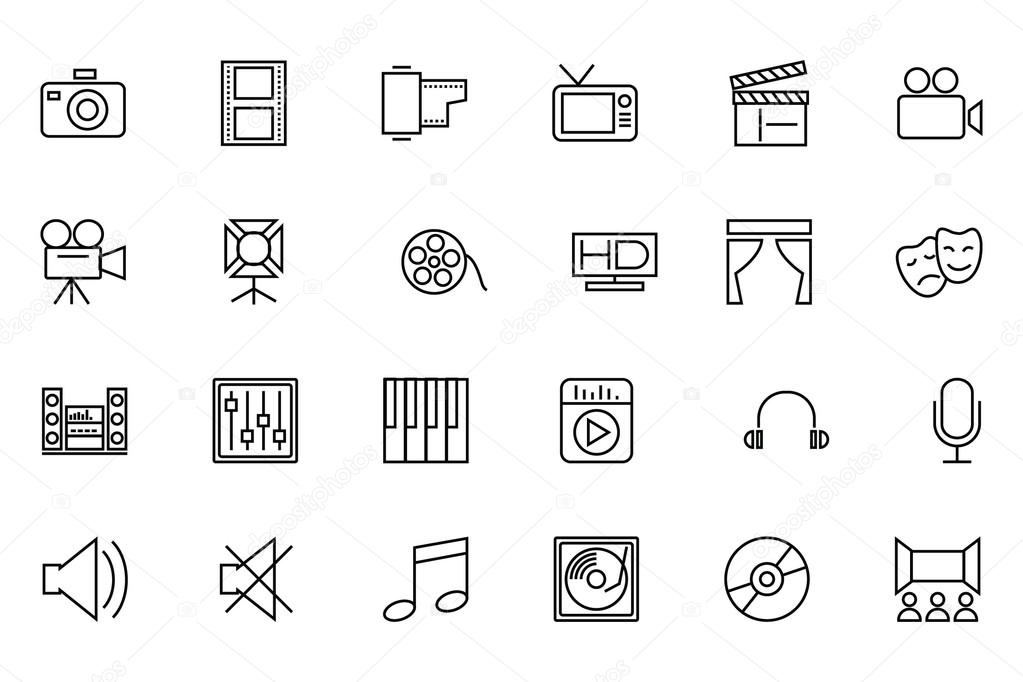 Media and Advertisement Line Icons 1