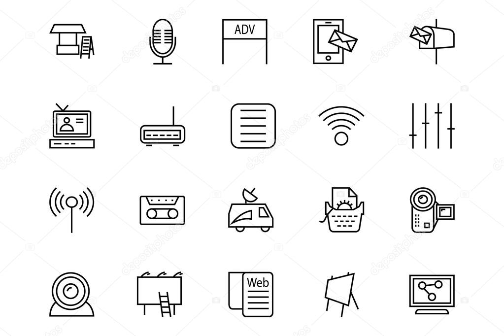Media and Advertisement Line Icons 4