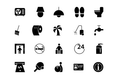 Otel ve Restoran vektör simgeler 3