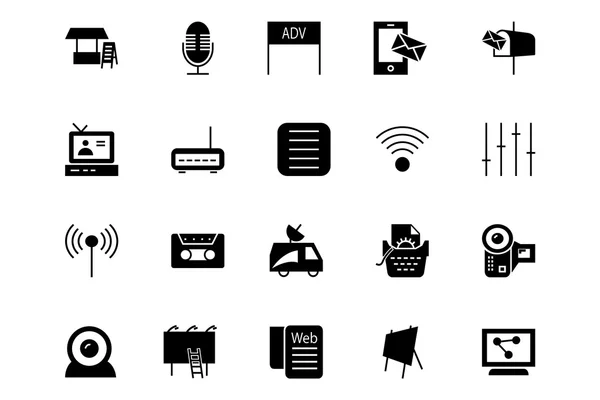 Medios de comunicación y publicidad Vector iconos 4 — Archivo Imágenes Vectoriales