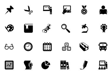 Okul ve eğitim vektör simgeler 2