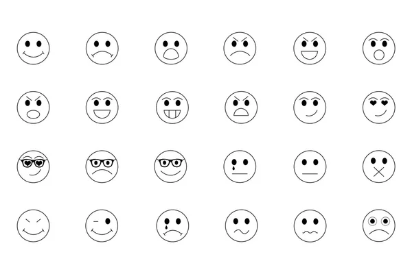 Smiley Line Iconos 1 — Vector de stock