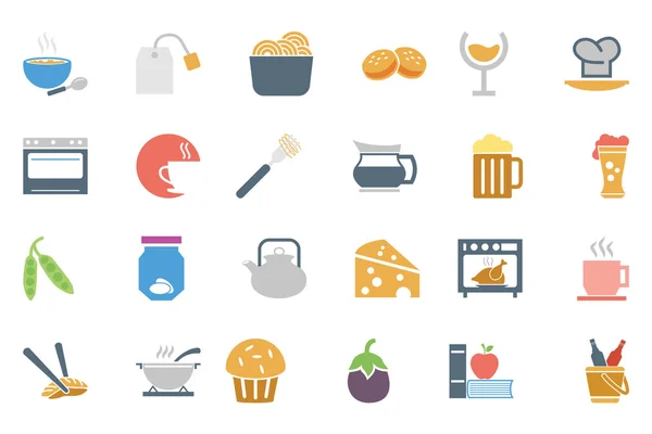 Icone vettoriali colorate per alimenti 5 — Vettoriale Stock