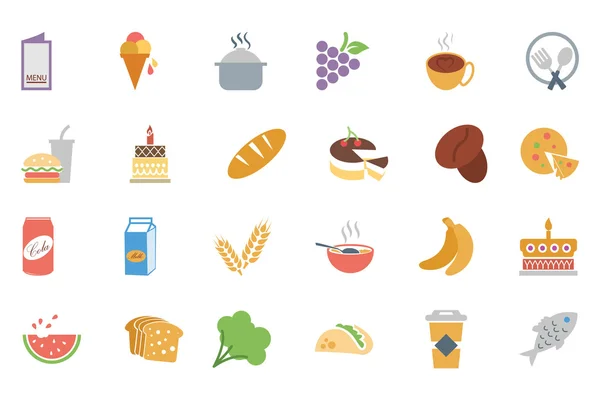 Food Colored Vector Icons 2 — Stock Vector