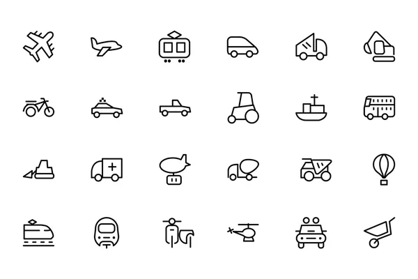 Línea de transporte Vector Iconos 2 — Vector de stock