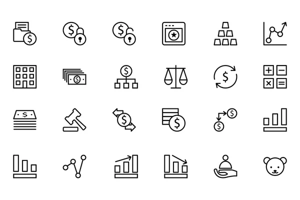 Iconos de línea financiera 2 — Vector de stock