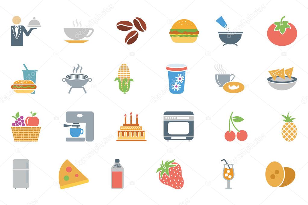 Food Colored Vector Icons 3