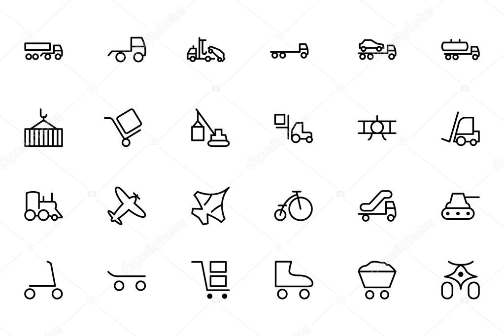 Transport Line Vector Icons 3