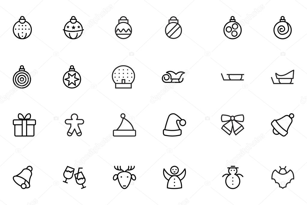 Christmas Line Vector Icons 2