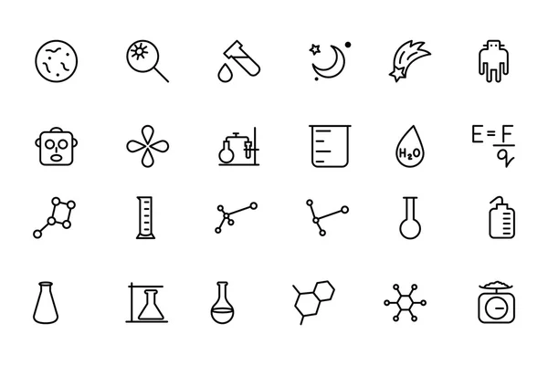 Línea de Ciencia Vector Iconos 5 — Vector de stock