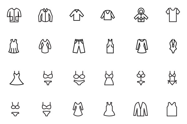 Clothes Line Vector Icons 1